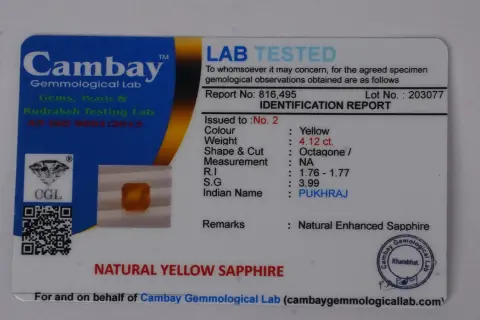 Yellow Sapphire (Sri Lankan Pukhraj Stone) - 4.12 cart - Image 4