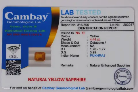Yellow Sapphire (Pukhraj Stone) - 4.44 carats - Image 5