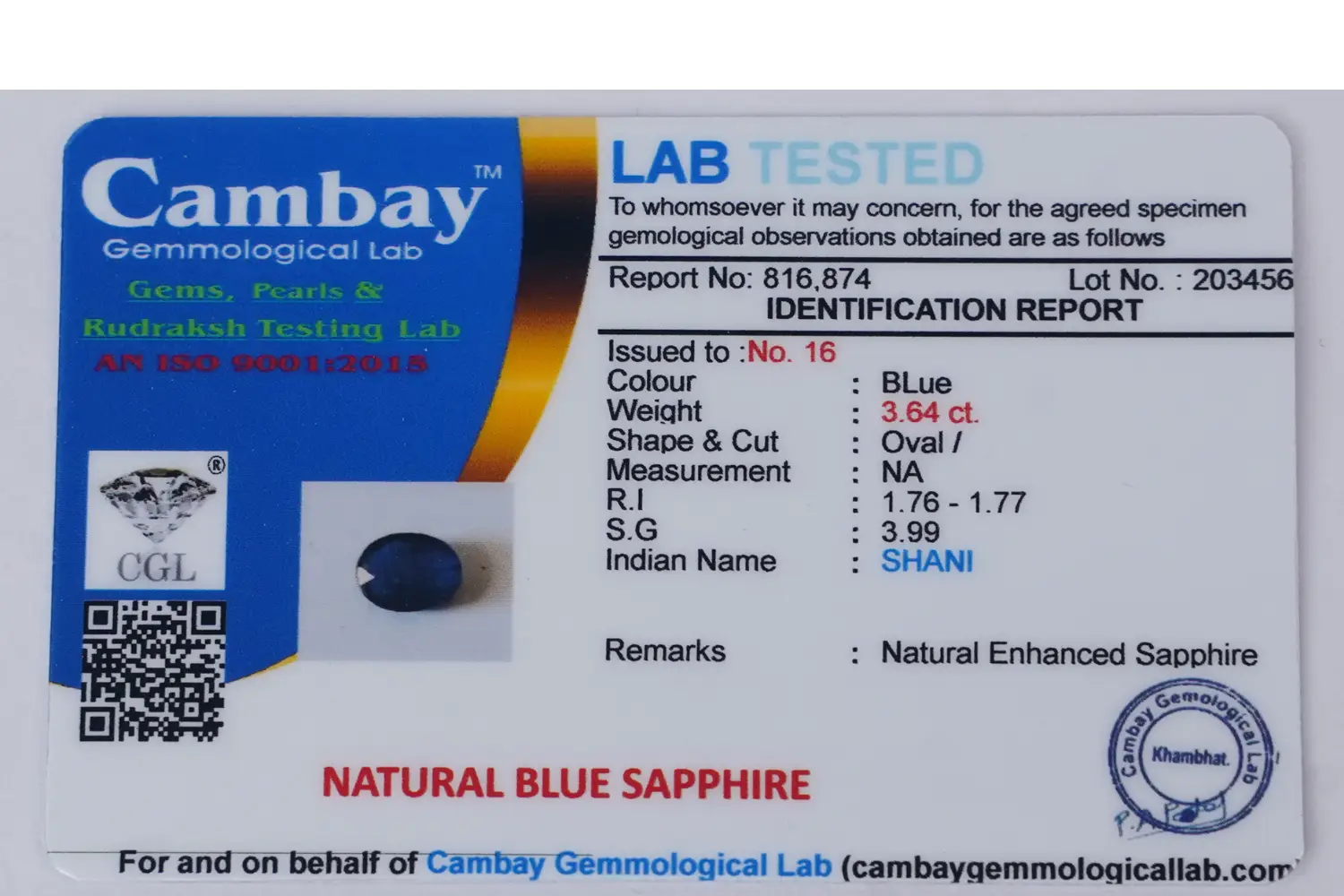 Blue Sapphire (Neelam Stone) - 3.64 carats - Image 5