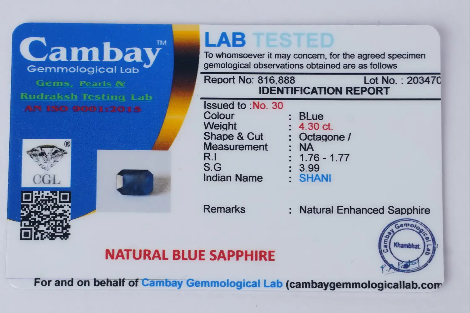 Blue Sapphire (Neelam Stone) - 4.30 carats - Image 5
